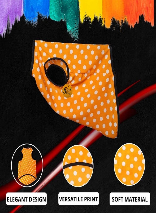 Sage Square Funky Soft Material Dog T-Shirt | Cool/Funky Print Pet | Soft Light Weight | Comfortable & Breathable Dog Clothing | Trendy Vest Outfit (Small - 14 inch) (Polka Orange) - Image 3